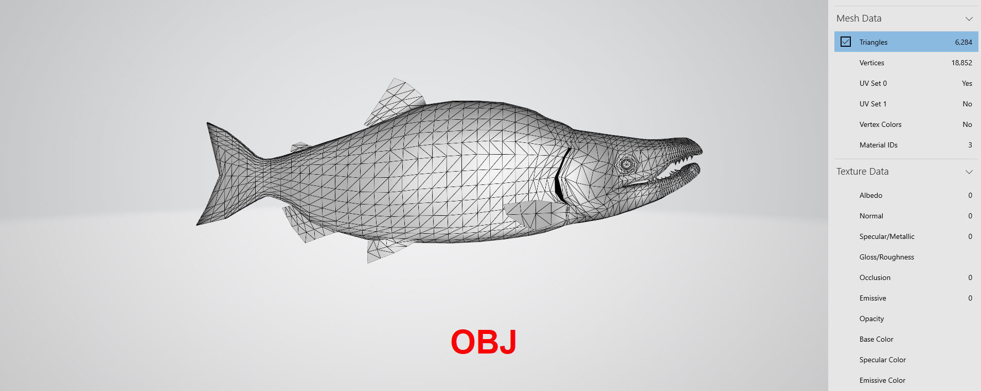 Salmon low poly fish 3D model_4