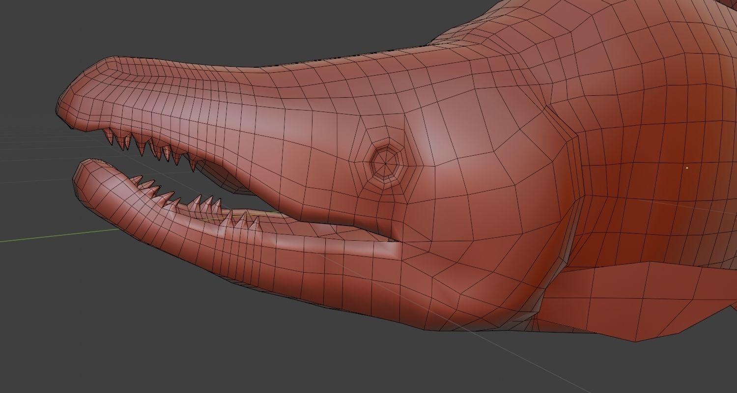 Salmon low poly fish 3D model_2