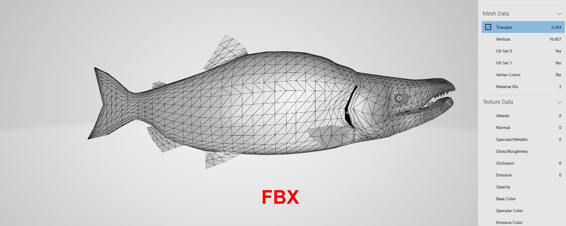 Salmon low poly fish 3D model_3
