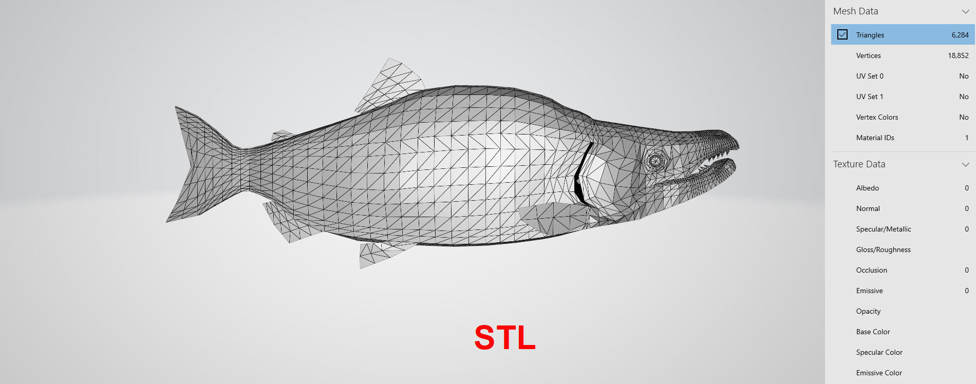 Salmon low poly fish 3D model_5