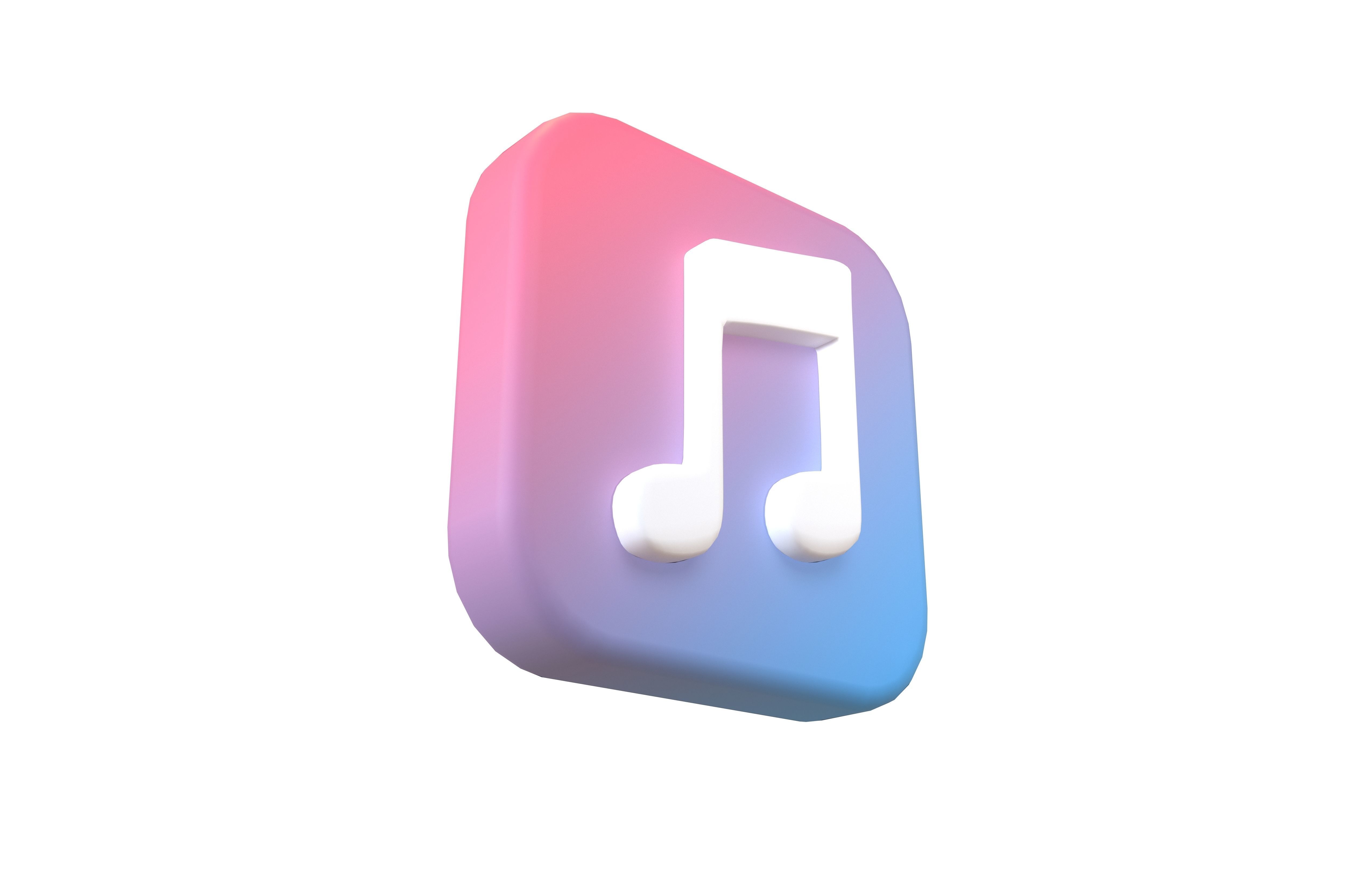IOS Music Icon v1 001 Low-poly 3D model_3