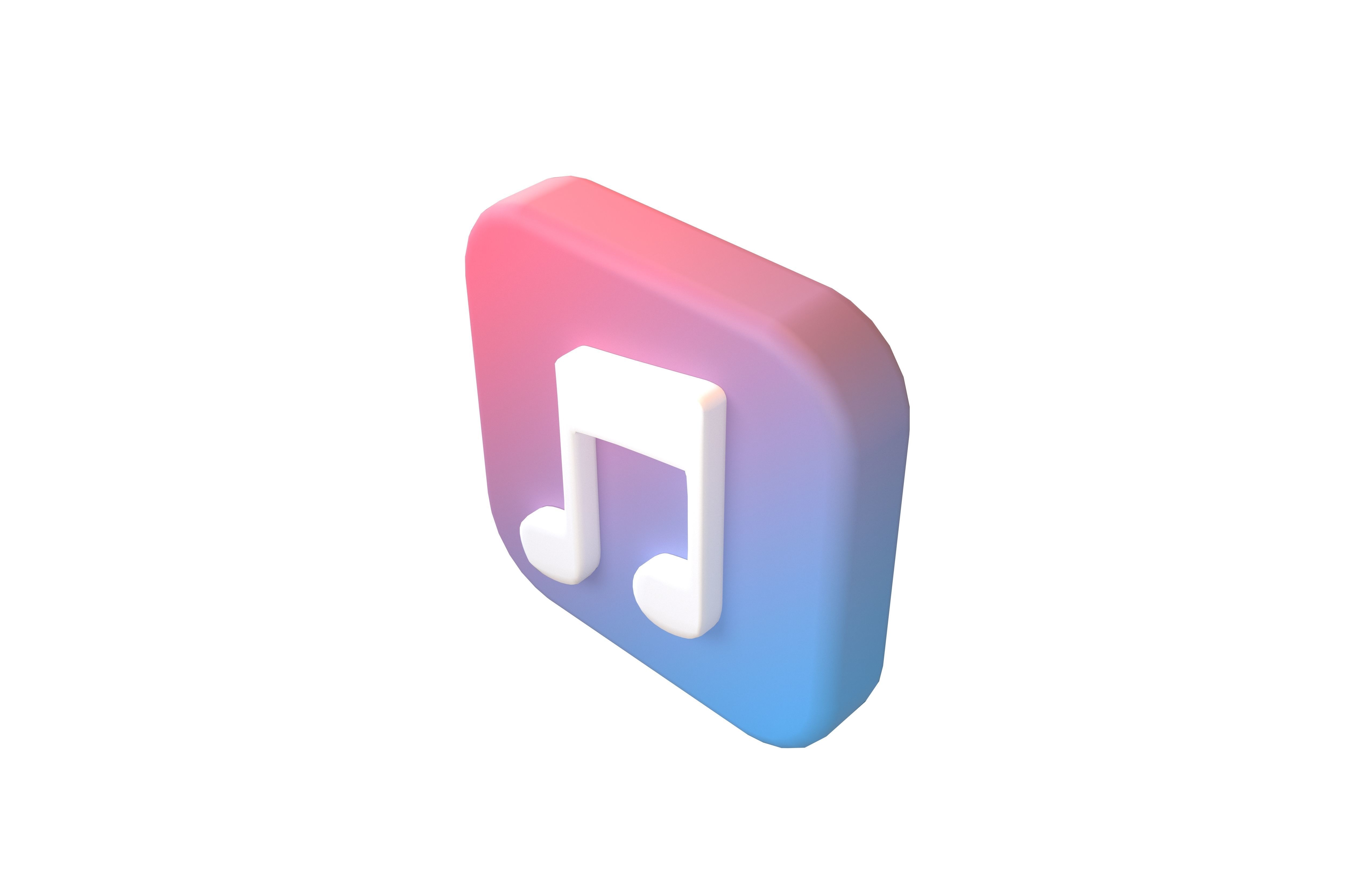 IOS Music Icon v1 001 Low-poly 3D model_2