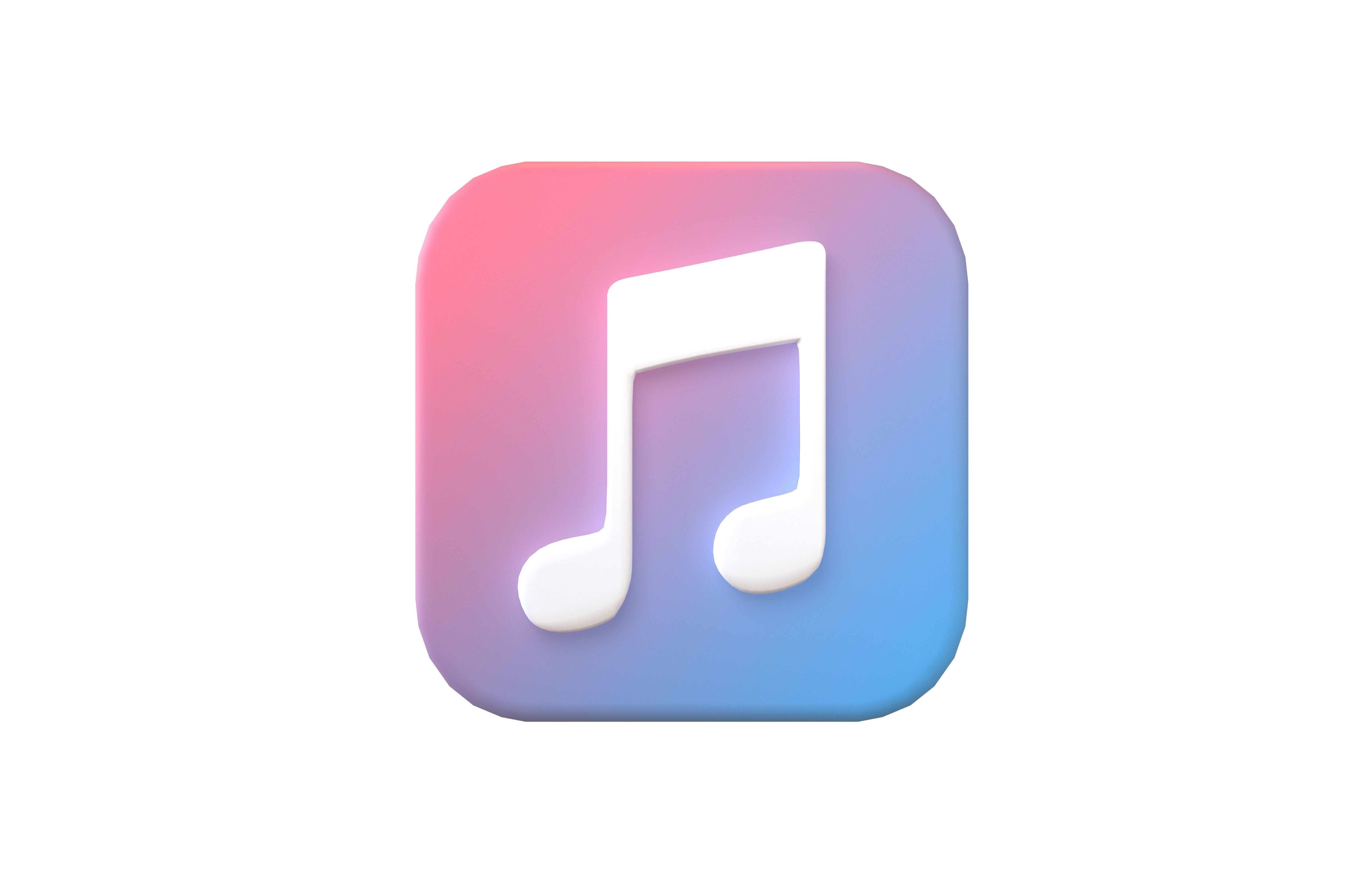 IOS Music Icon v1 001 Low-poly 3D model_1