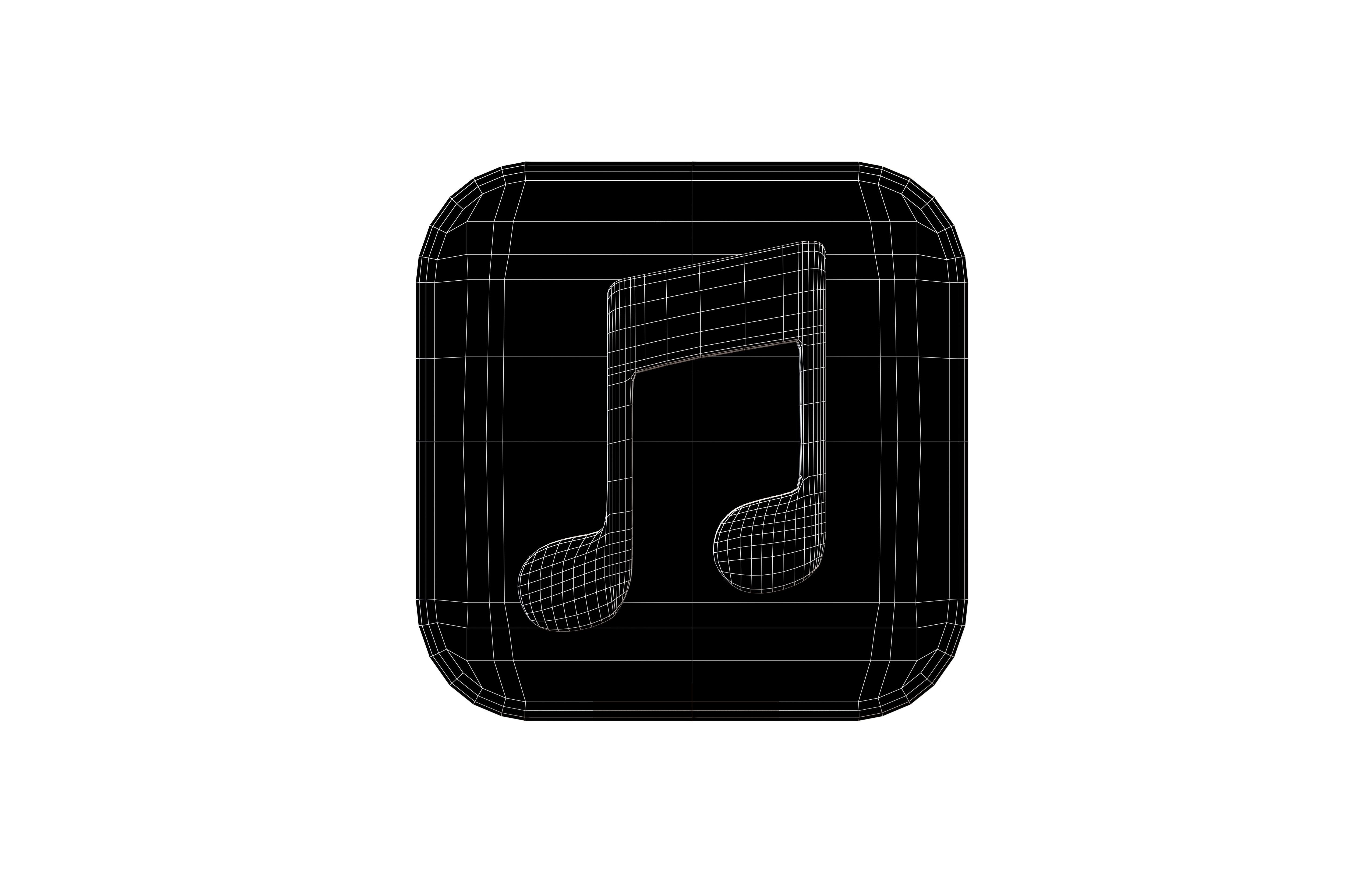 IOS Music Icon v1 001 Low-poly 3D model_4