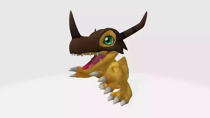 Agumon cartoon character with horns