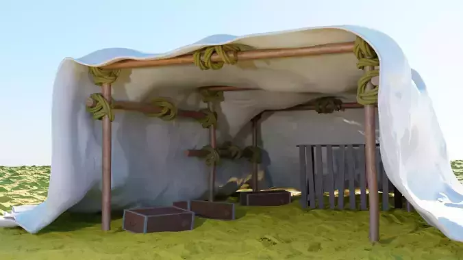 small pirate tent shop asset 3D model