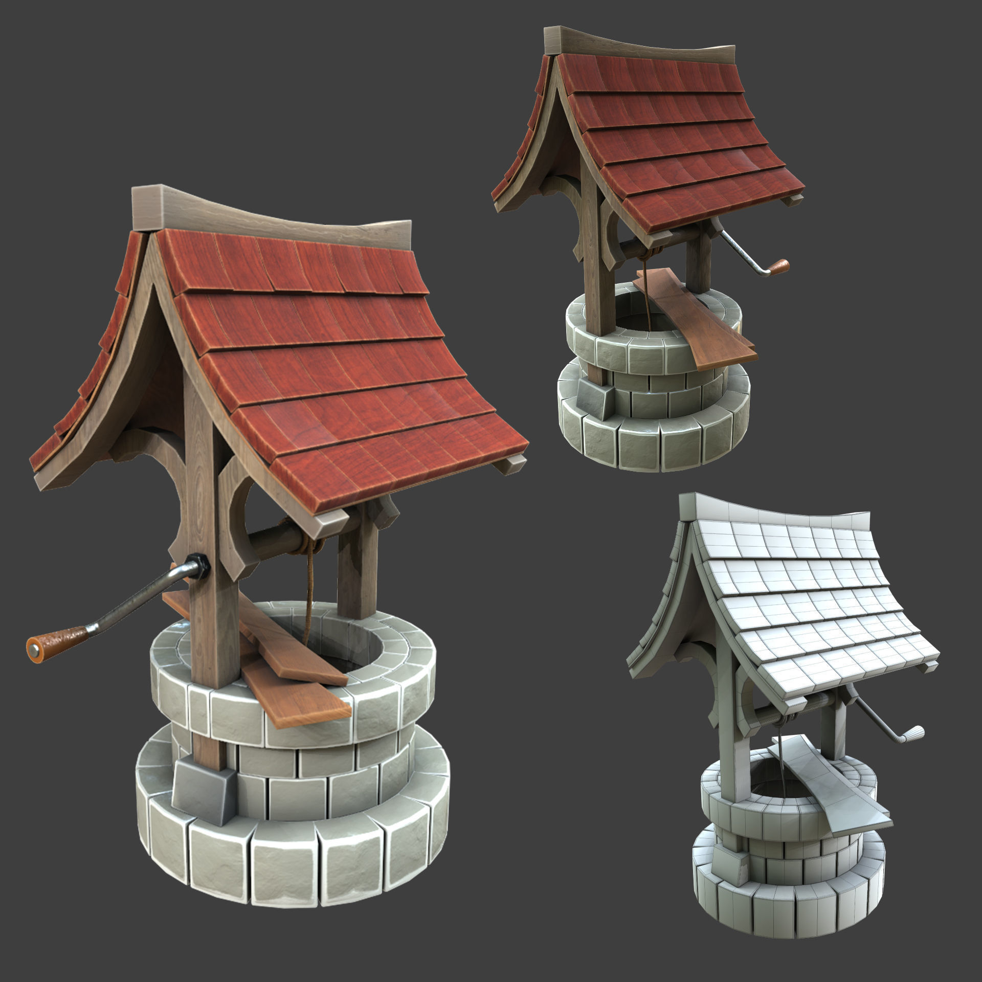 Medeval buildings pack 3d model Low-poly 3D model_3