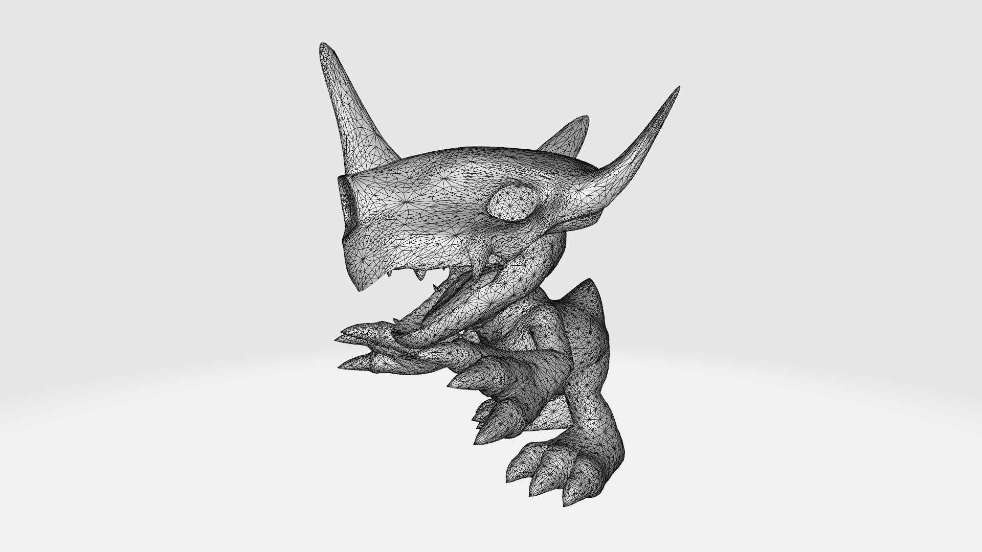Agumon dragon with eyes 3D print model_6