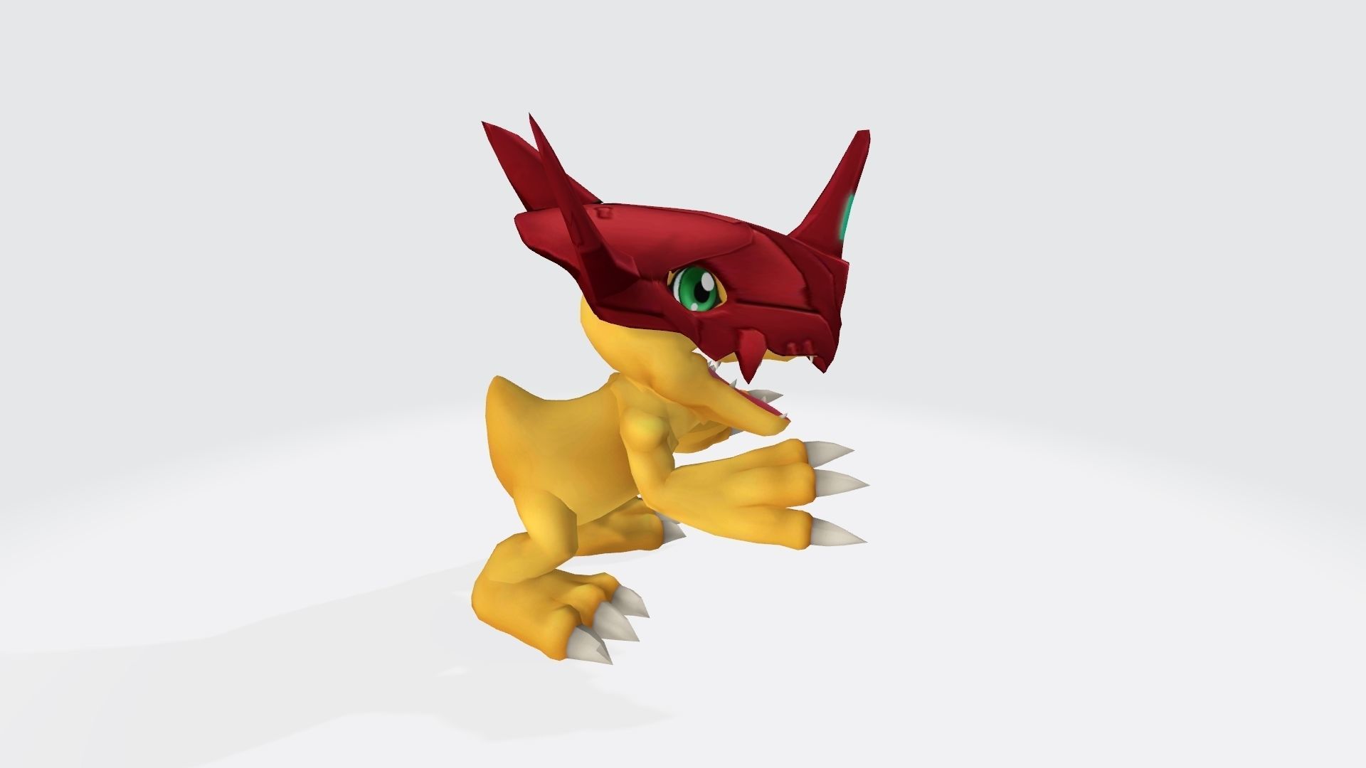 Agumon dragon with eyes 3D print model_3