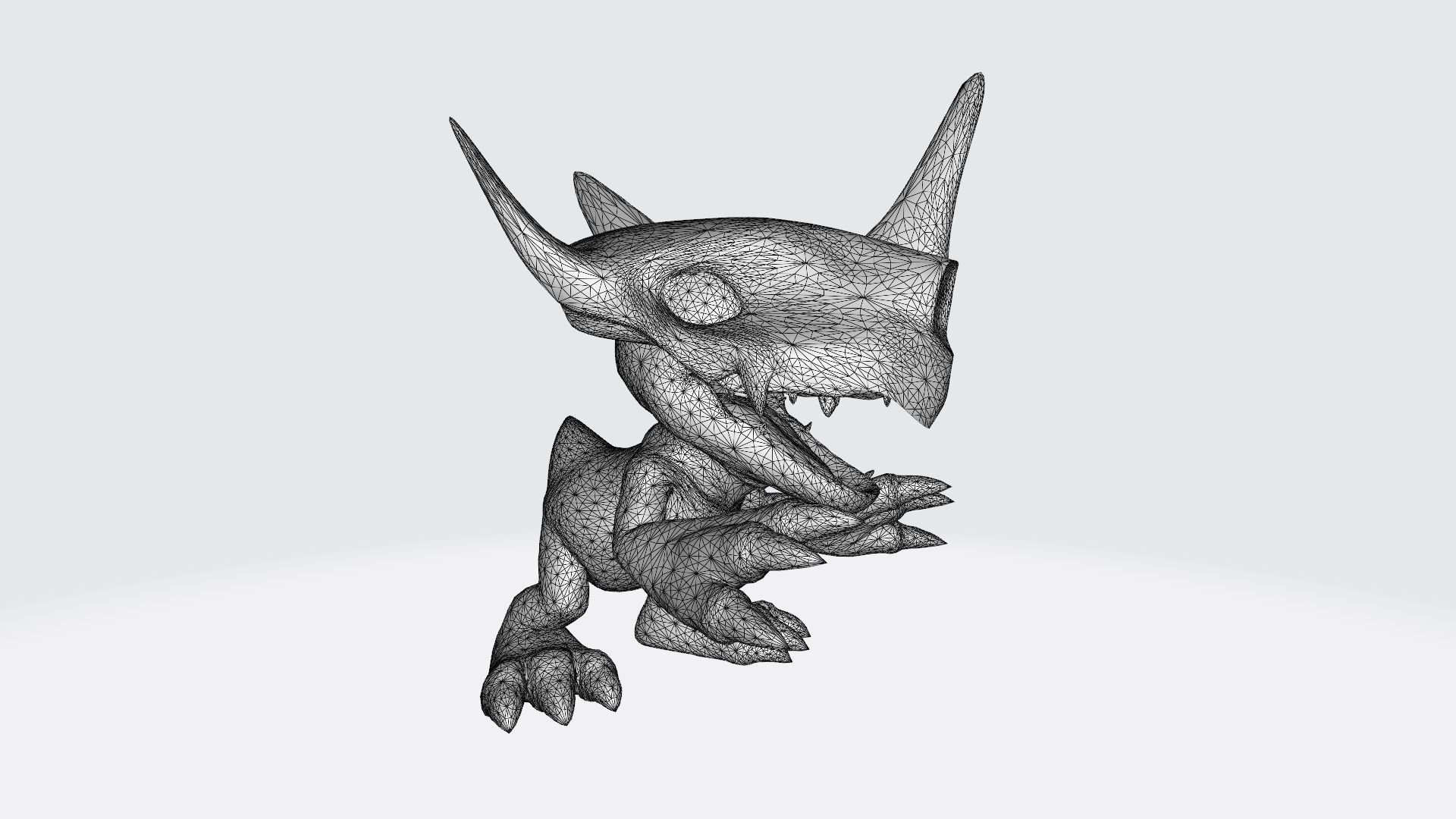 Agumon dragon with eyes 3D print model_5