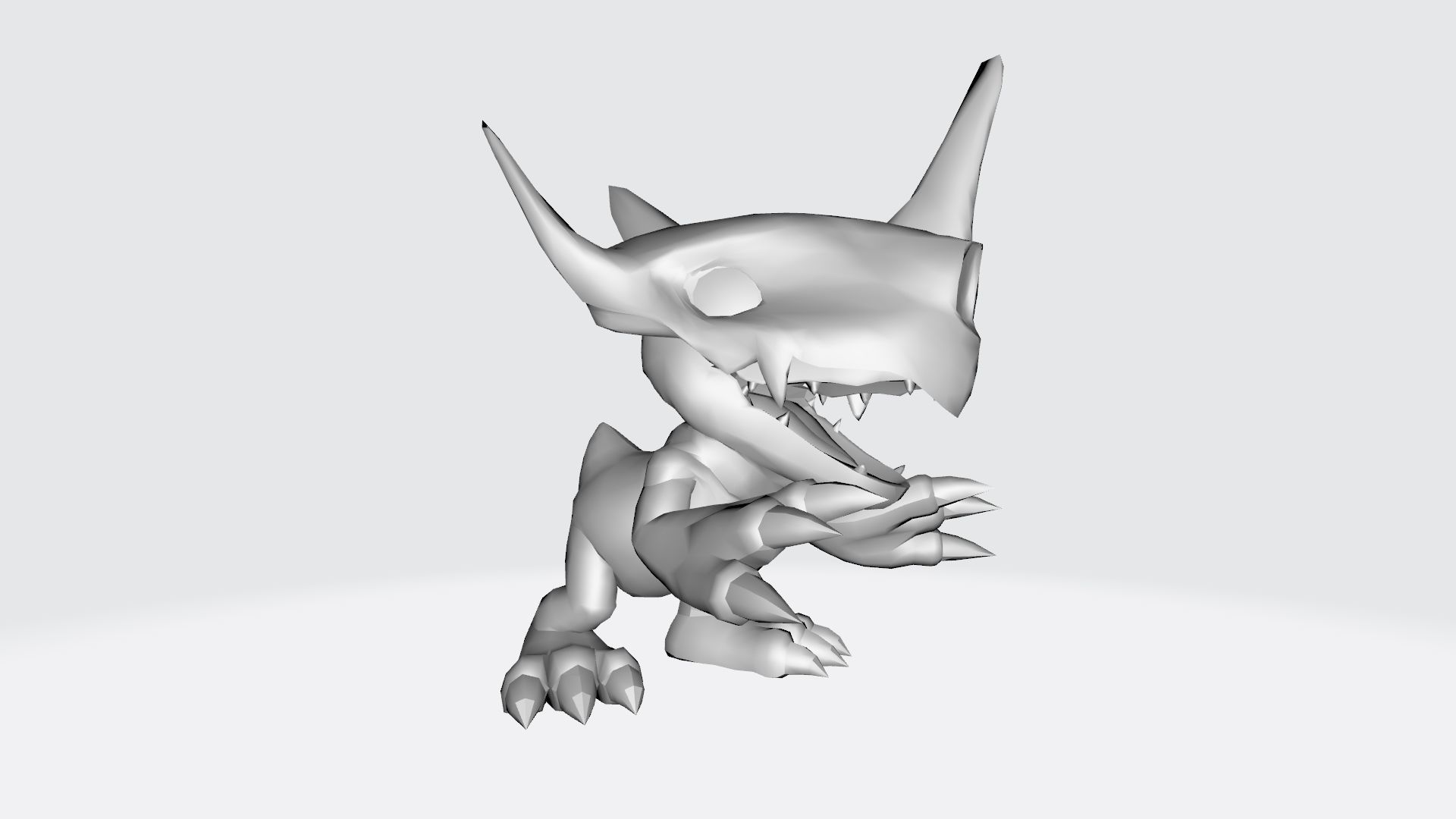 Agumon dragon with eyes 3D print model_9