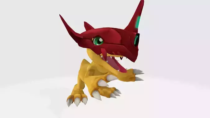 Agumon dragon with eyes