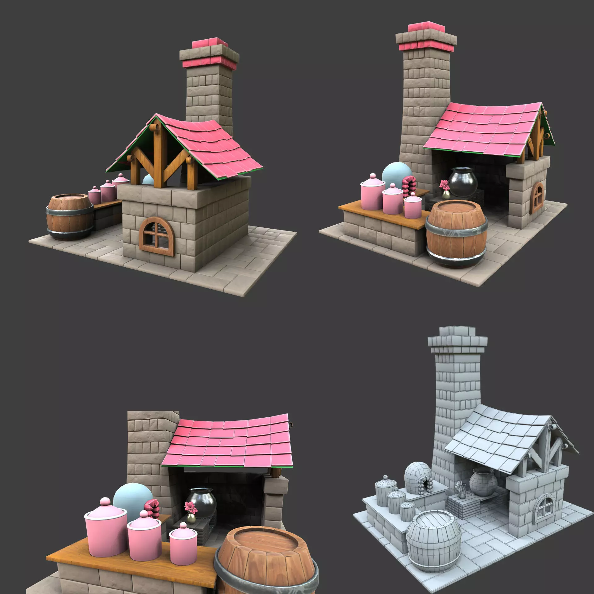 house baker low poly 3d model Low-poly 3D model