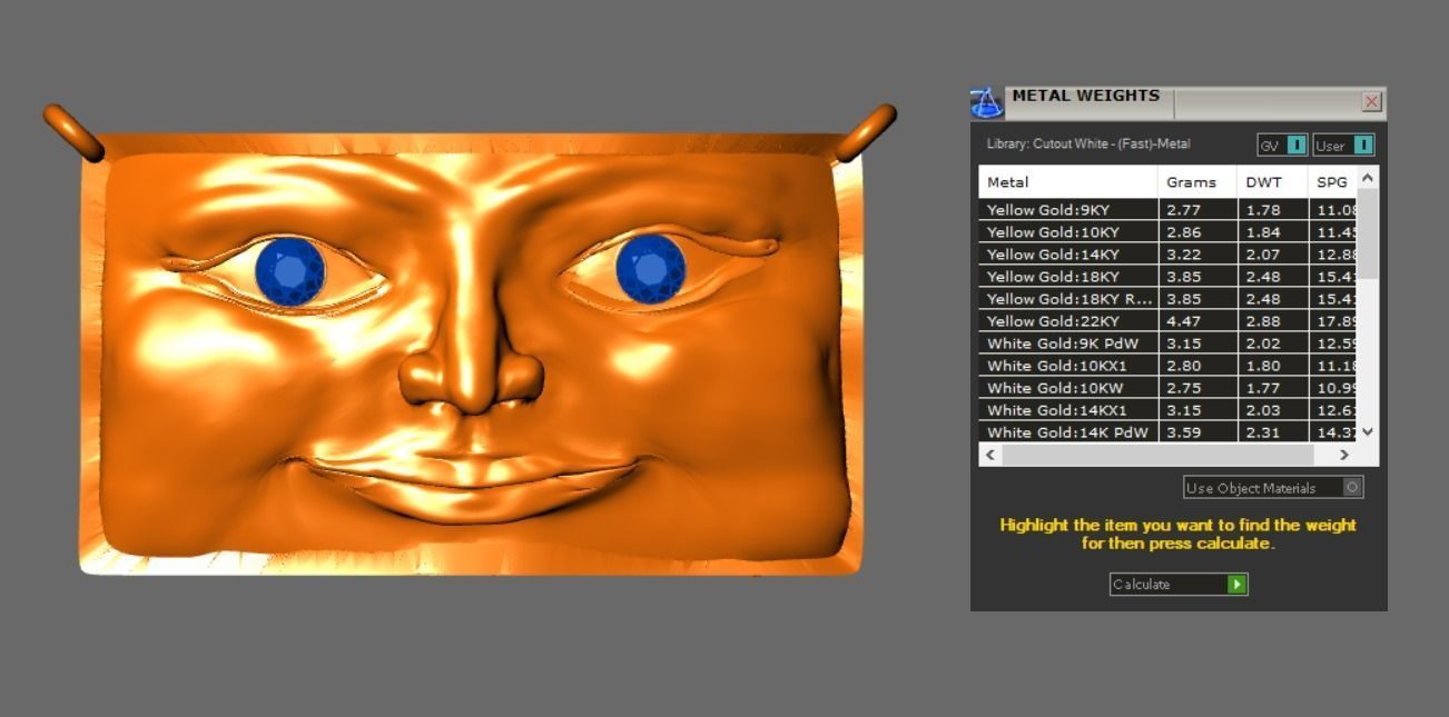 face pendant 3D print model_18