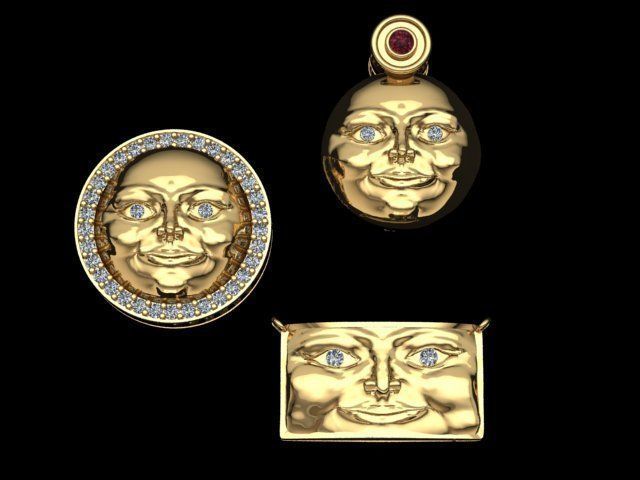 face pendant 3D print model_11