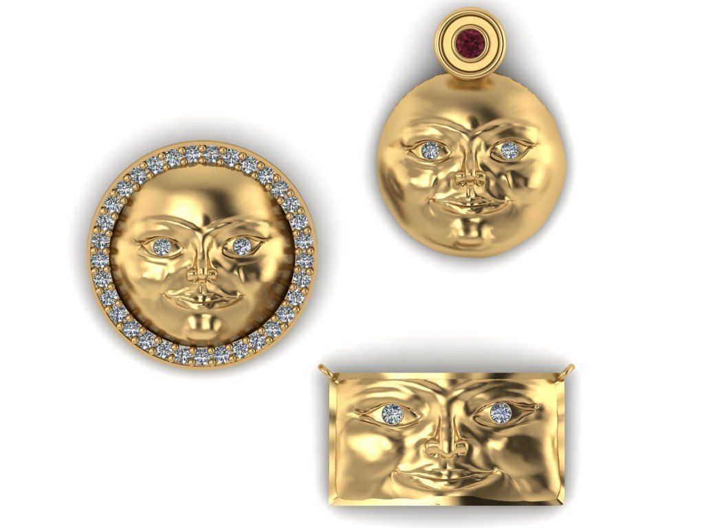 face pendant 3D print model_1