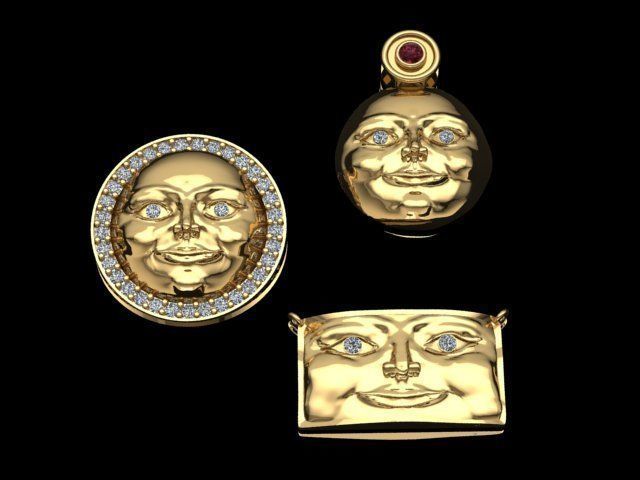 face pendant 3D print model_13