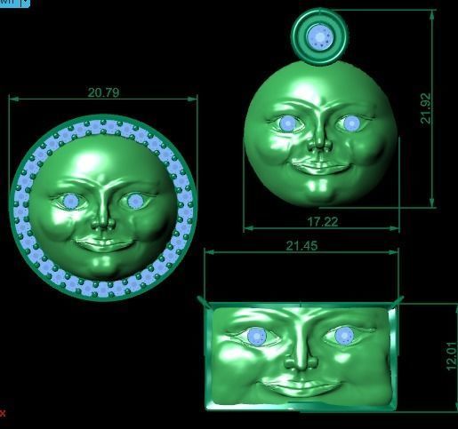 face pendant 3D print model_6