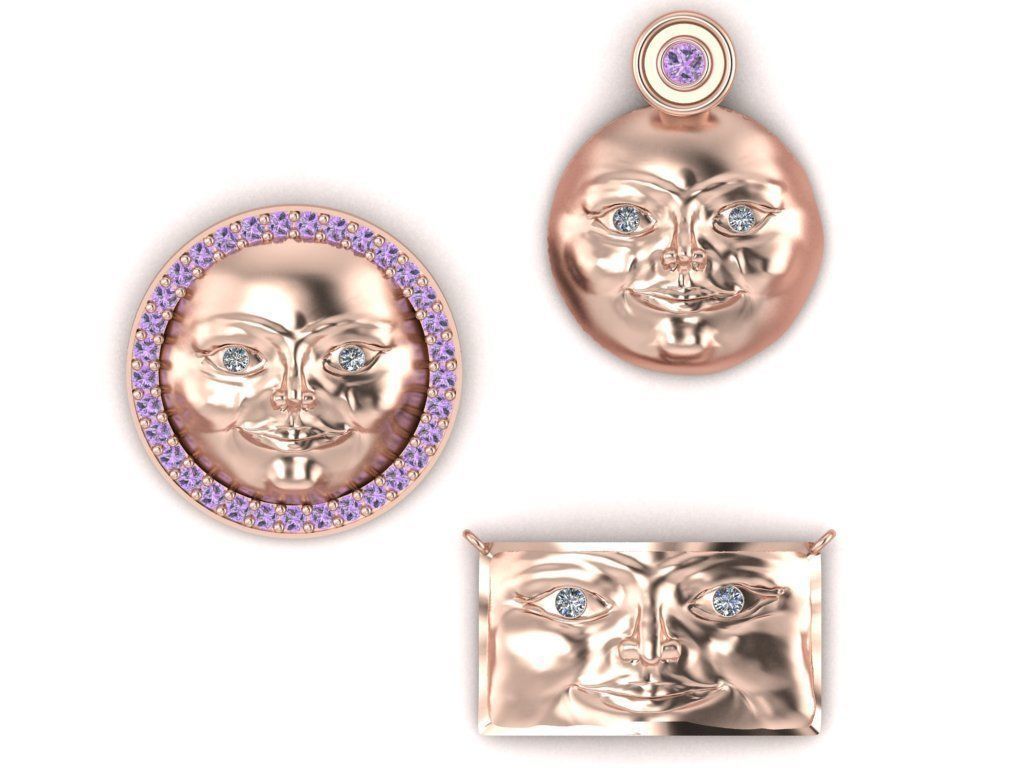 face pendant 3D print model_12