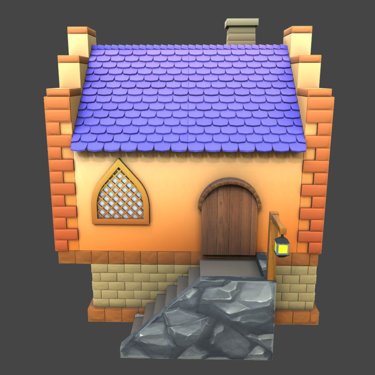 House Stylized 3d model Low-poly 3D model_3