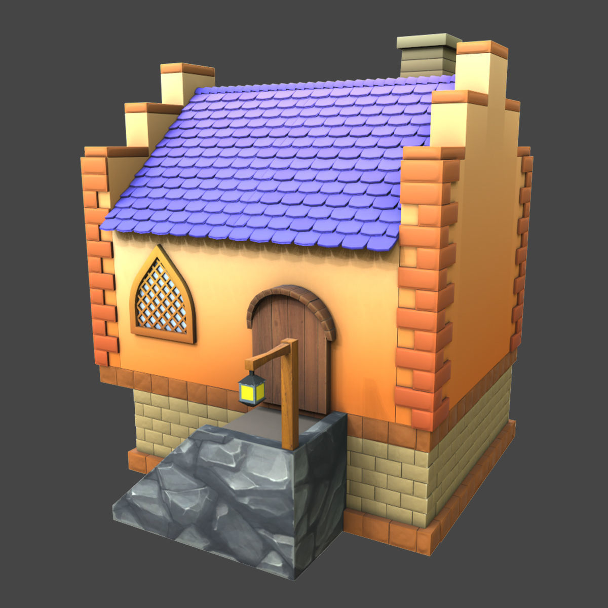 House Stylized 3d model Low-poly 3D model_1