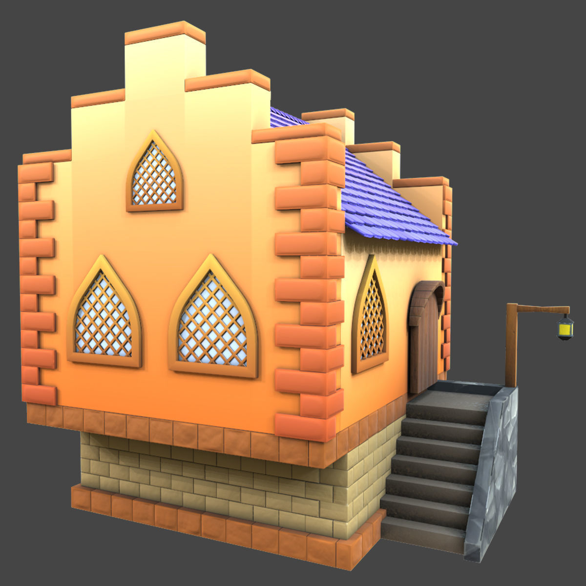 House Stylized 3d model Low-poly 3D model_2