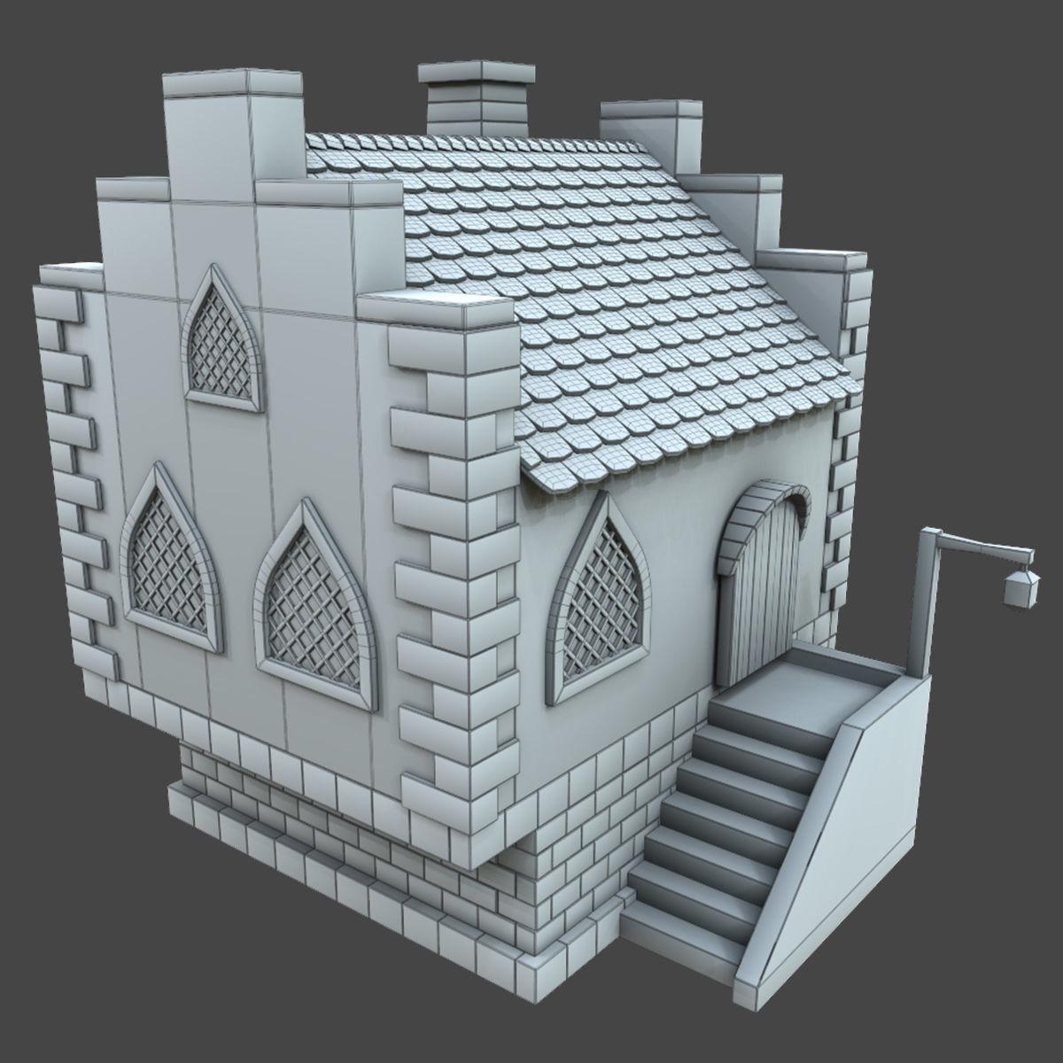 House Stylized 3d model Low-poly 3D model_4