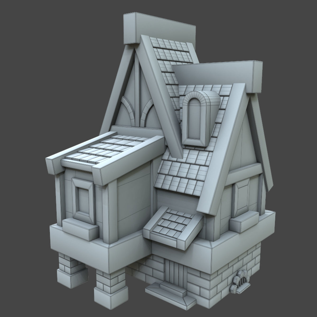 village stylized 3d model Low-poly 3D model_5