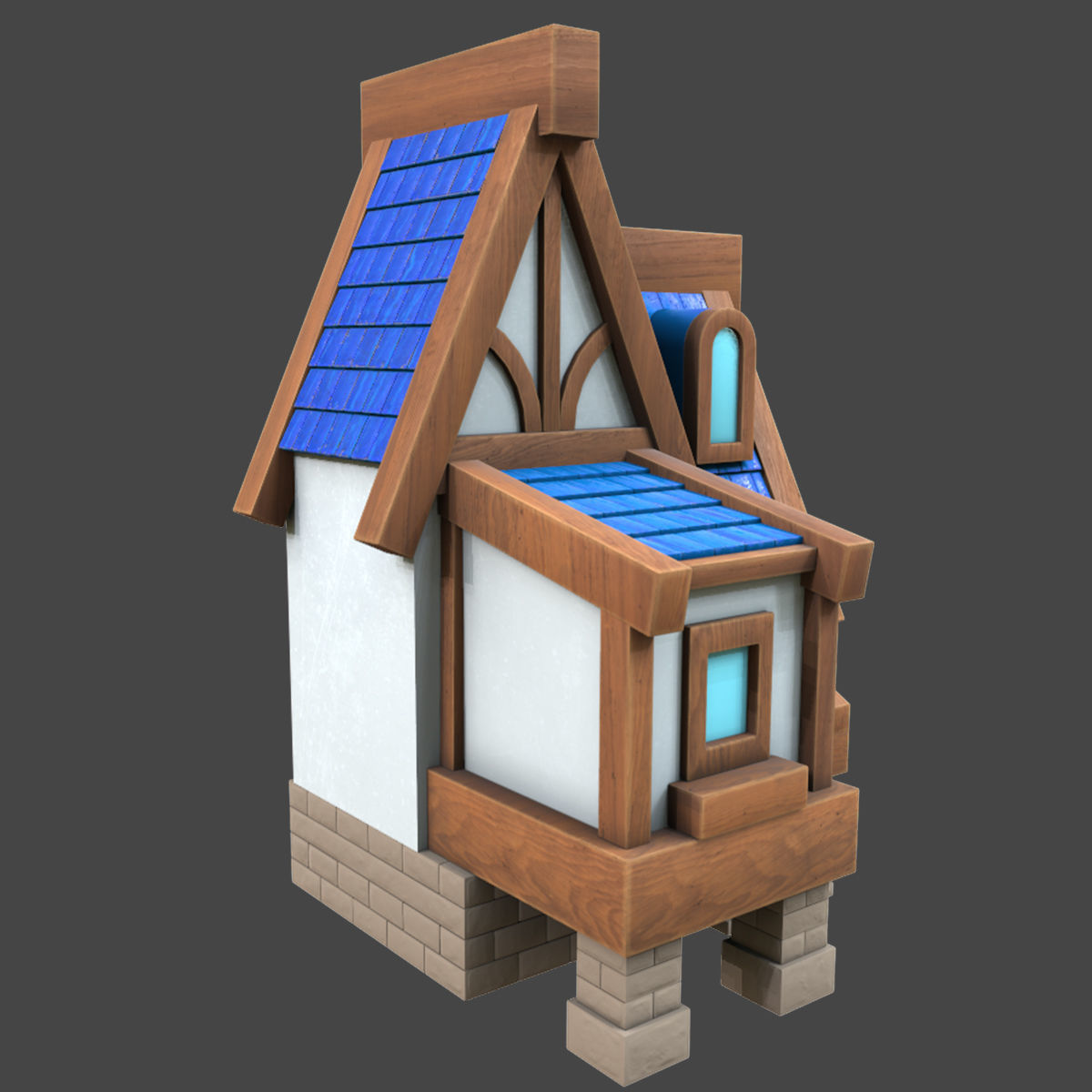 village stylized 3d model Low-poly 3D model_3