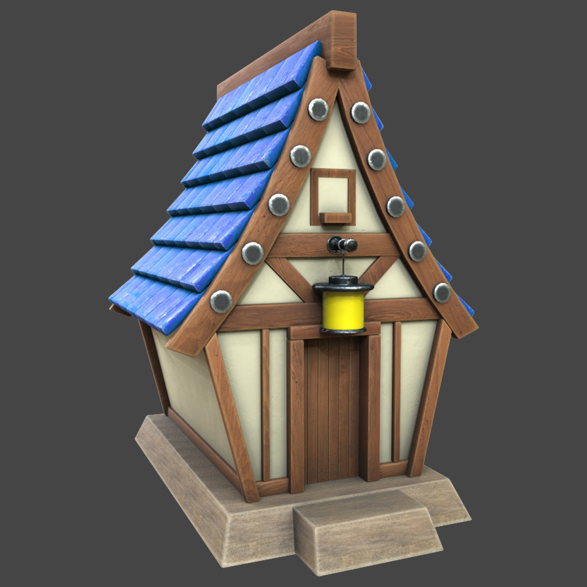 stylized house 3d model pro Low-poly 3D model_1