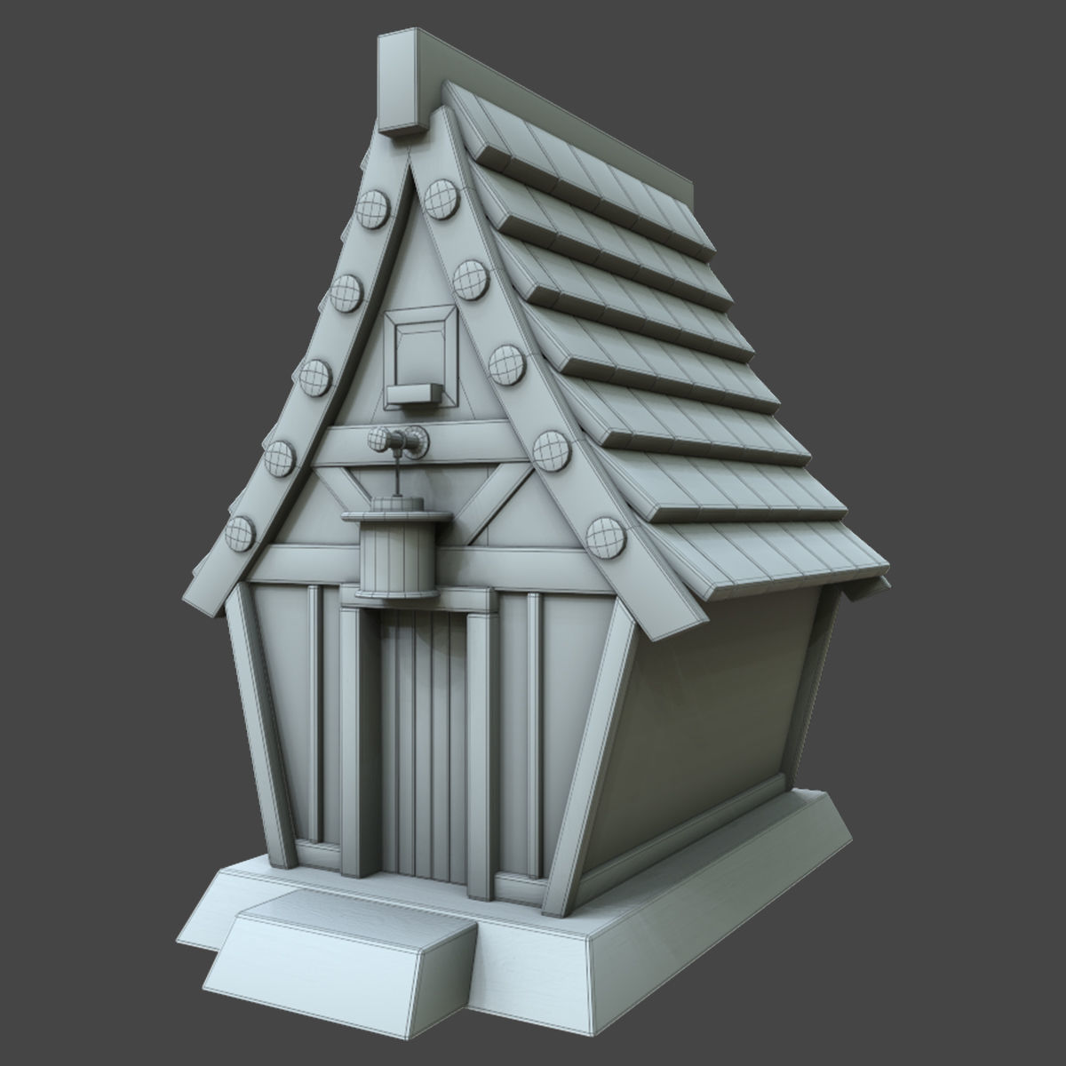 stylized house 3d model pro Low-poly 3D model_4
