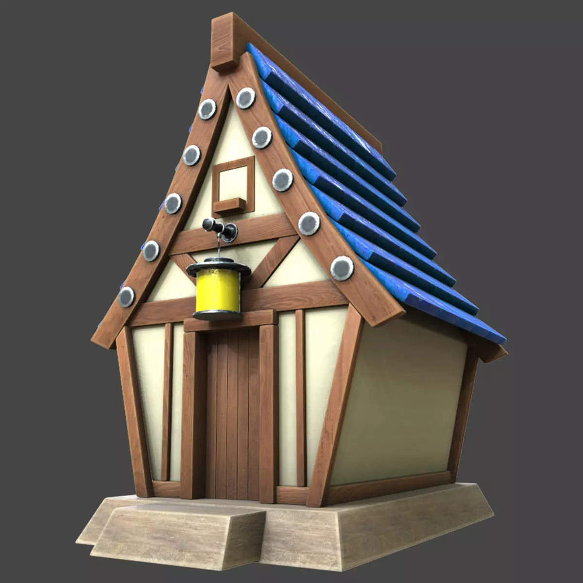 stylized house 3d model pro Low-poly 3D model_0