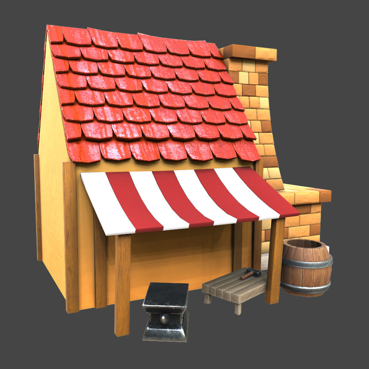 smithy stylized premium 3d model Low-poly 3D model_2
