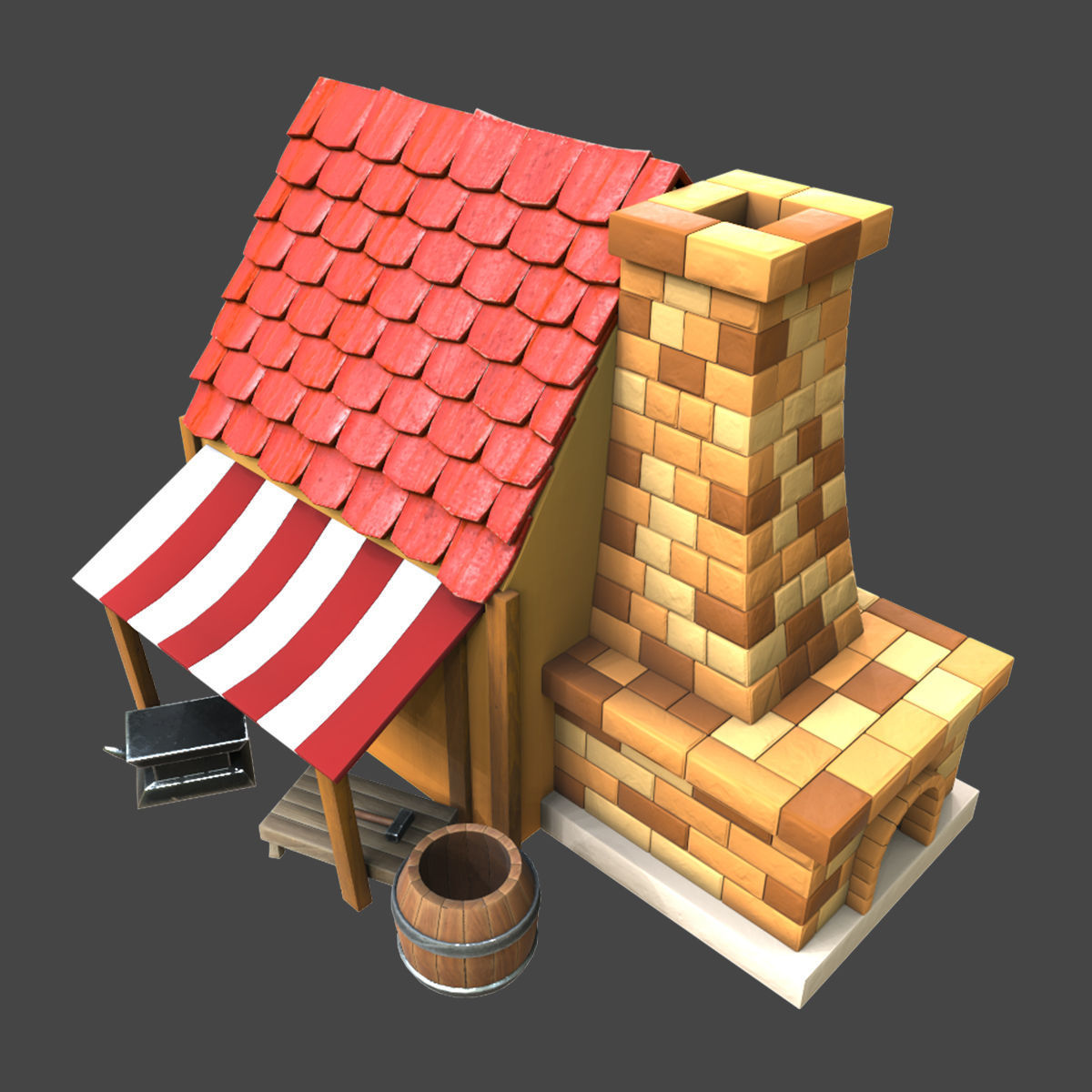smithy stylized premium 3d model Low-poly 3D model_1