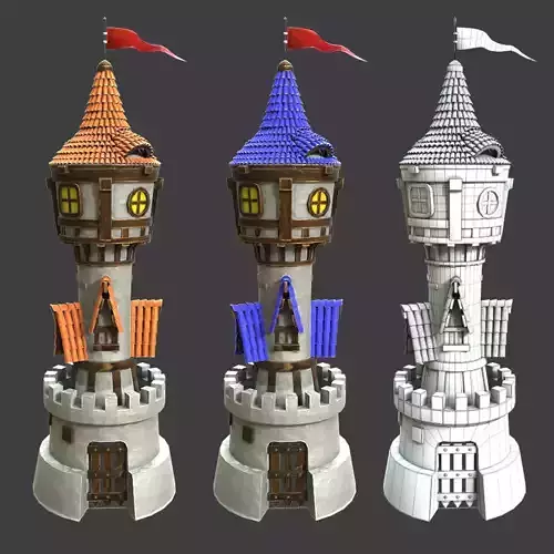 Stylized tower premium 3d model
