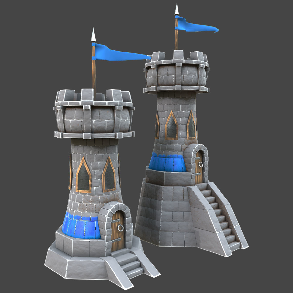 stone tower premium 3d model Low-poly 3D model_1