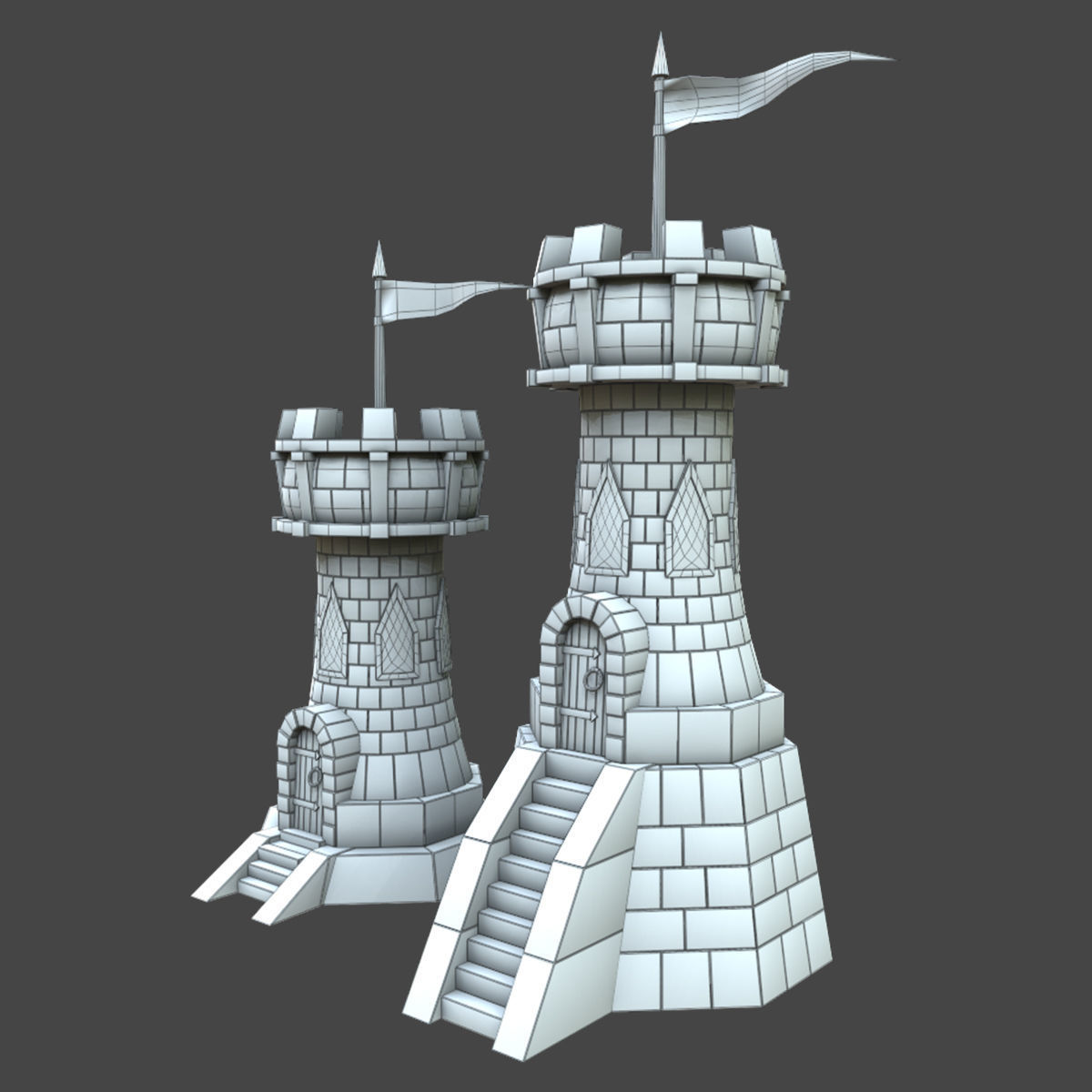stone tower premium 3d model Low-poly 3D model_3