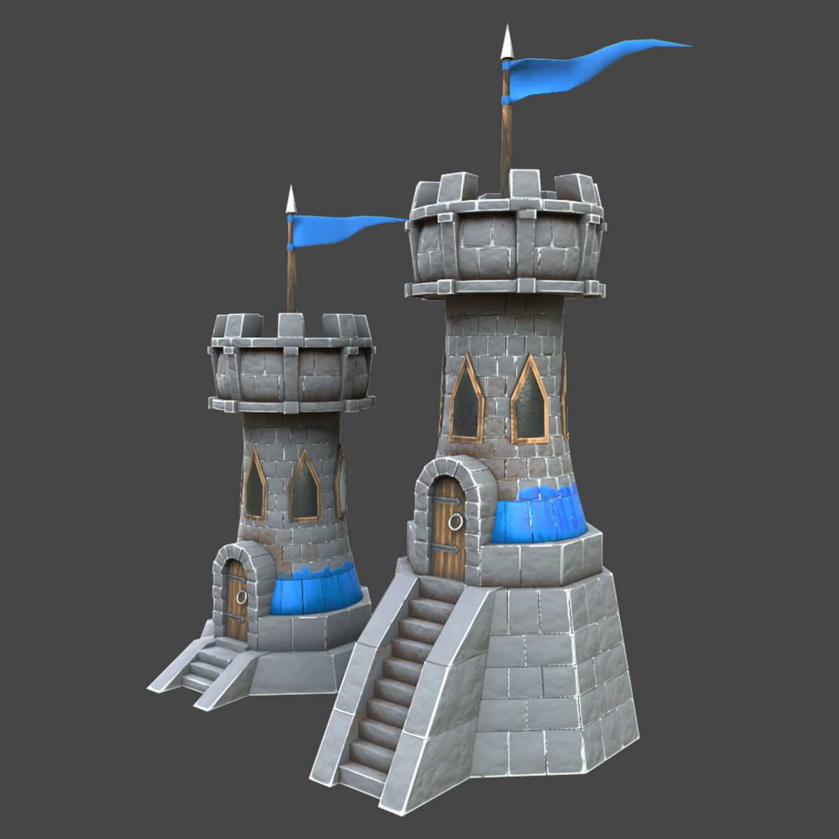 stone tower premium 3d model Low-poly 3D model_2