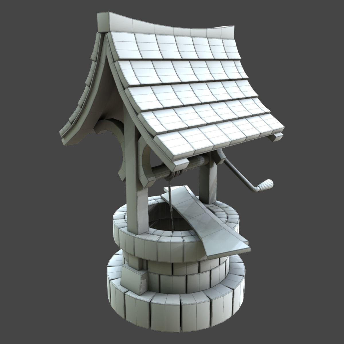 Well medeval 3d model Low-poly 3D model_3