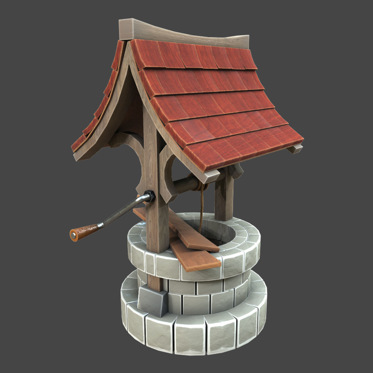 Well medeval 3d model Low-poly 3D model_1