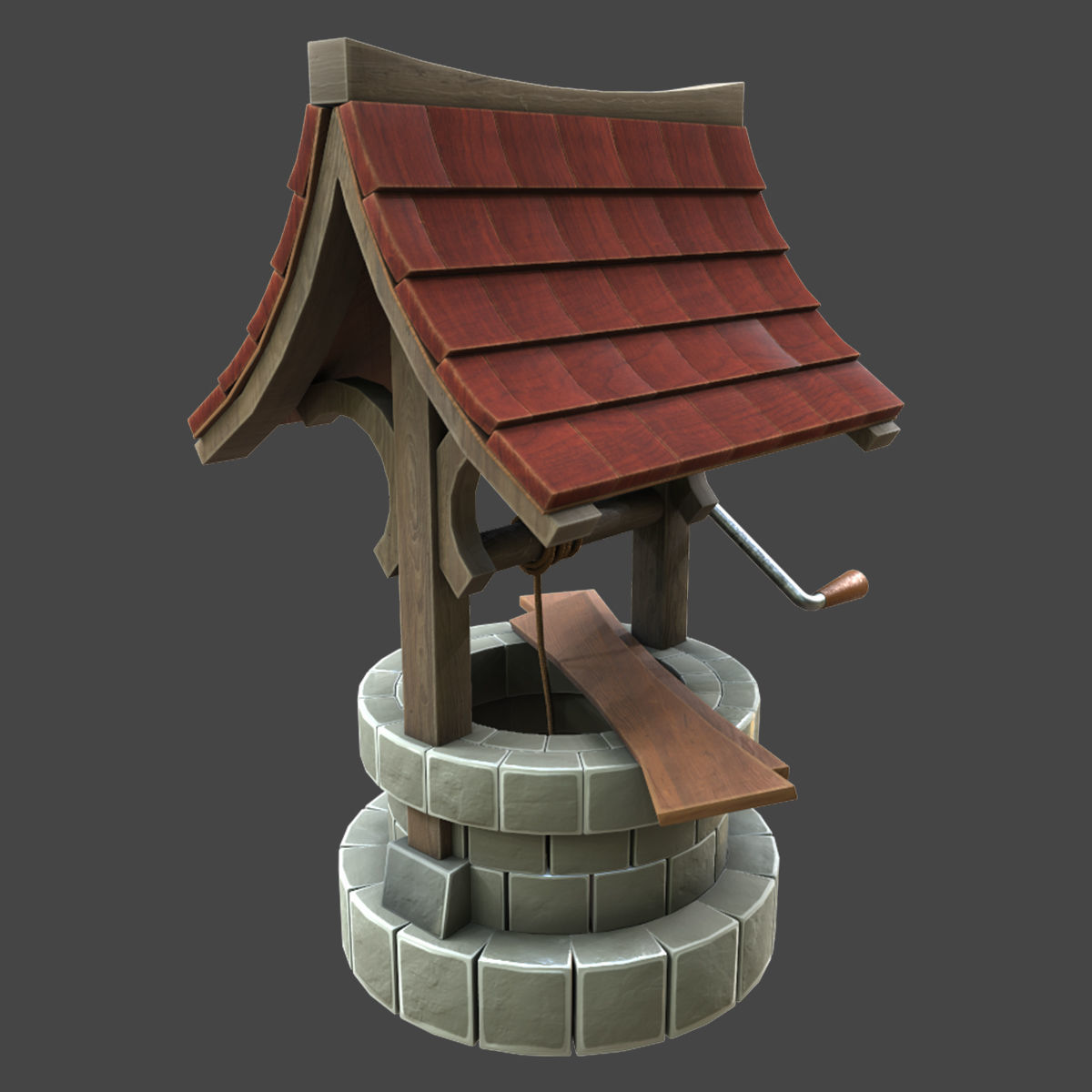 Well medeval 3d model Low-poly 3D model_2