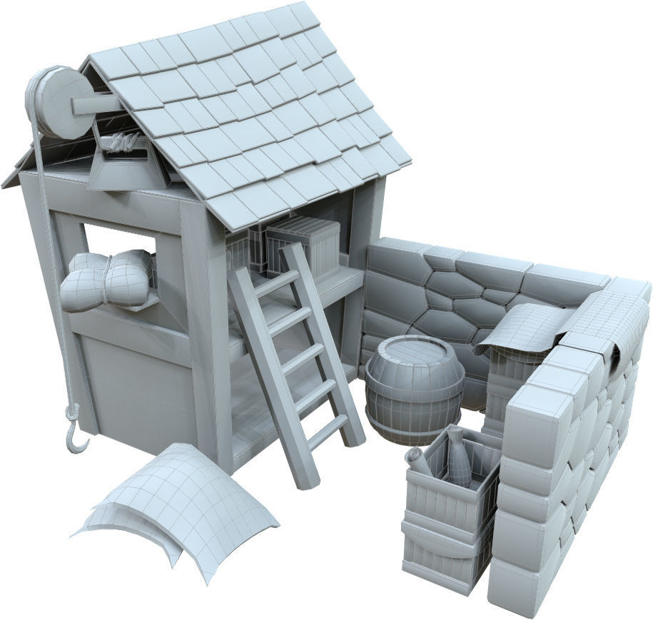 whare house 3d model Low-poly 3D model_3