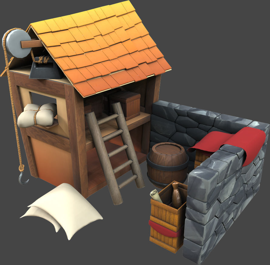 whare house 3d model Low-poly 3D model_2