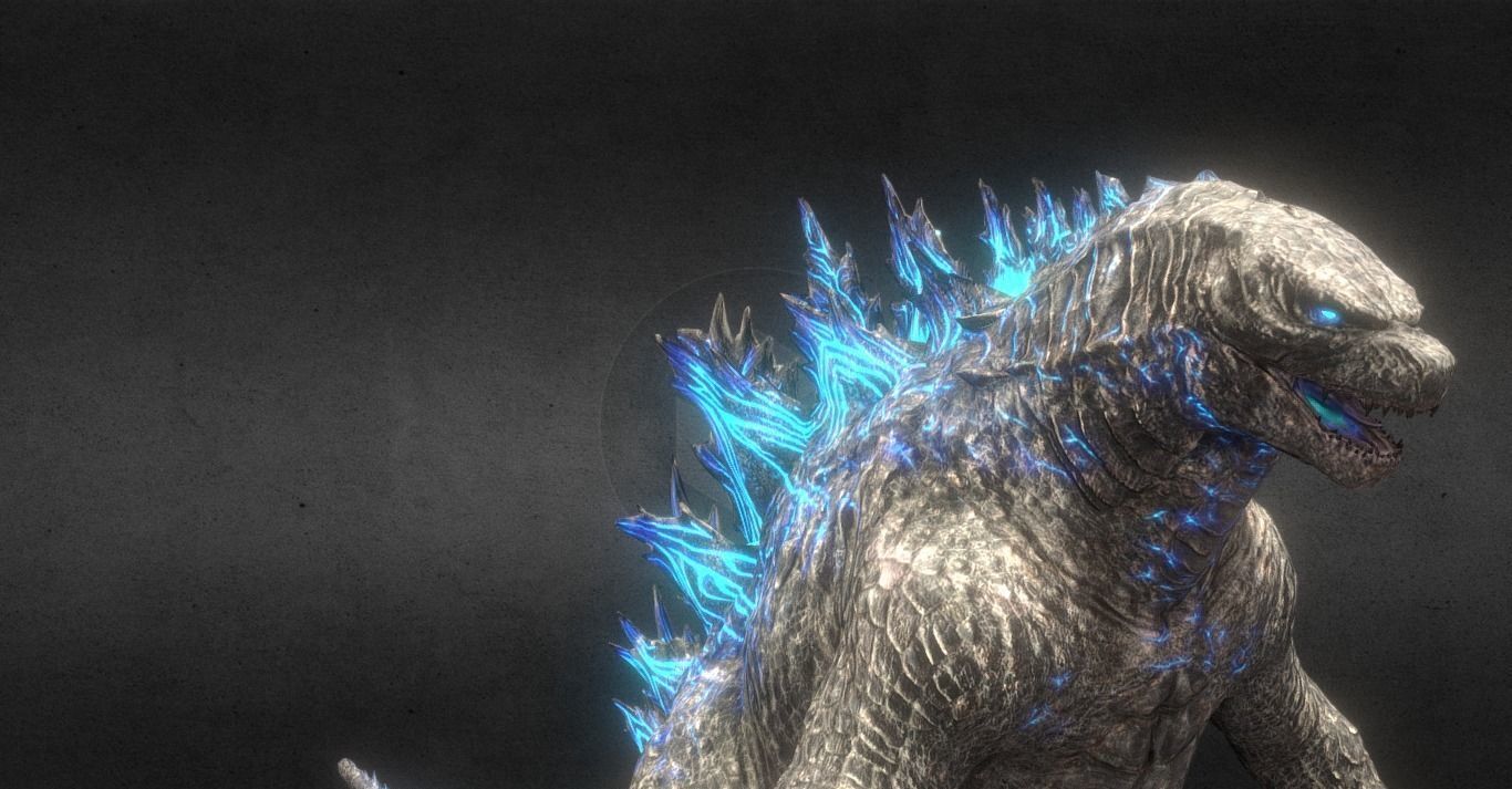 Godzilla new rigged 2021 atomic breath pose 3d model Free low-poly 3D model_1