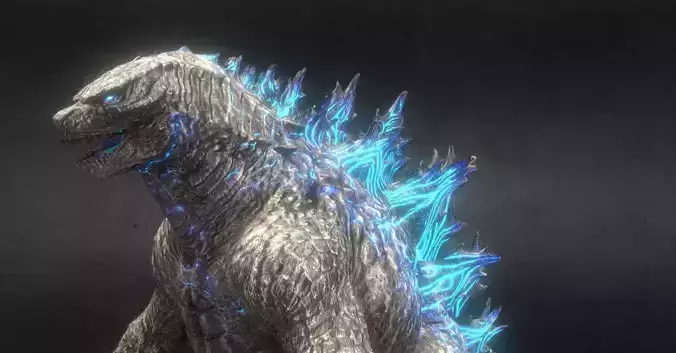Godzilla new rigged 2021 atomic breath pose 3d model Free low-poly 3D model