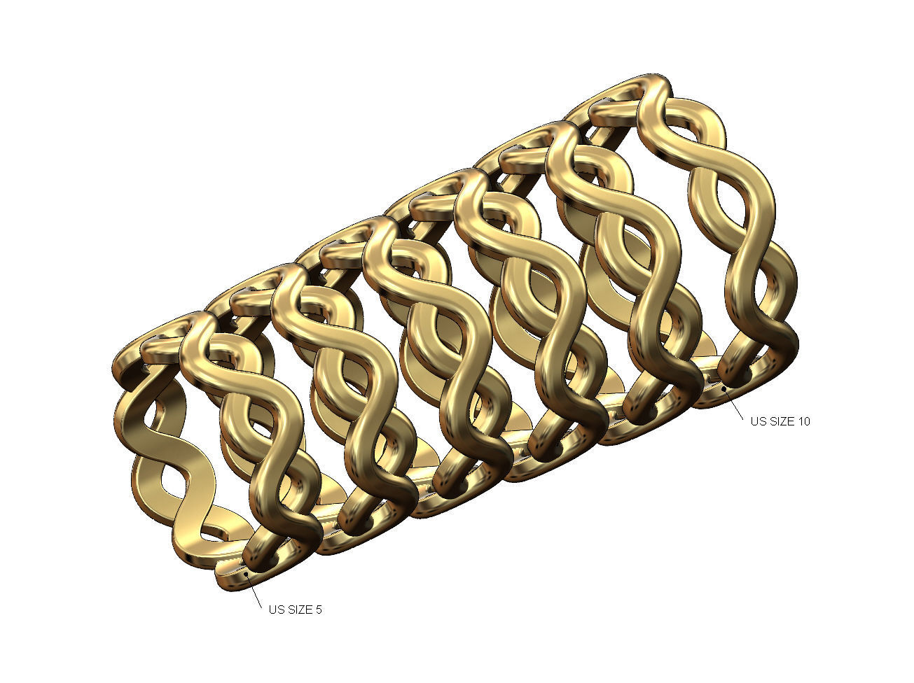 Celtic braid band US sizes 5to10 3D print model_1