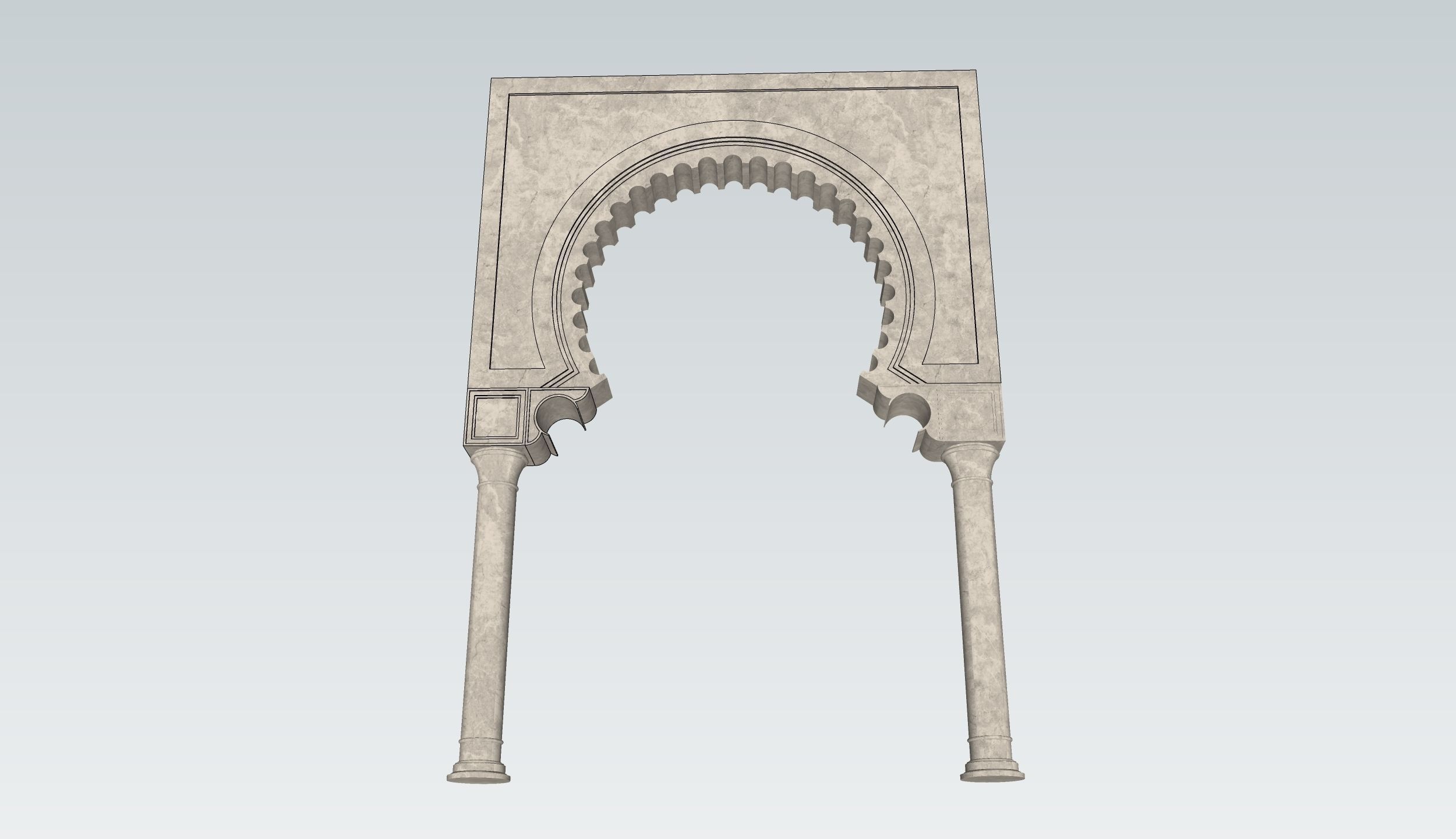 indian jodhpuri stone arch 3d modal 3D model_2