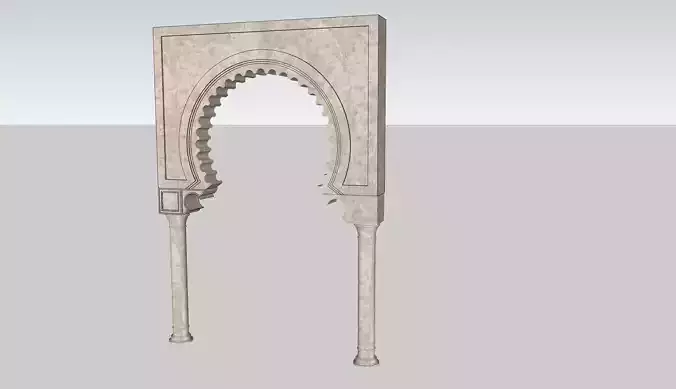 indian jodhpuri stone arch 3d modal