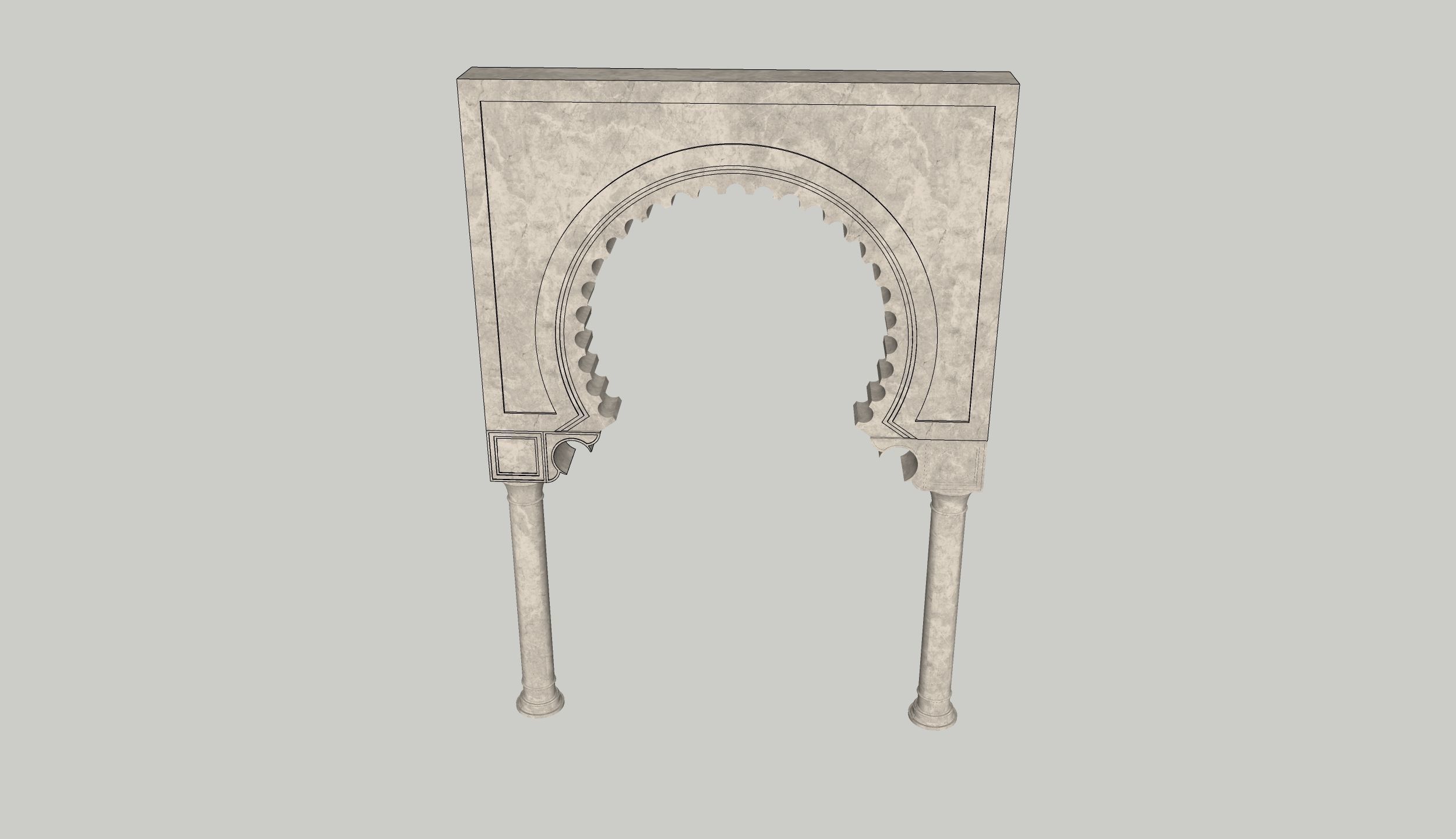 indian jodhpuri stone arch 3d modal 3D model_3