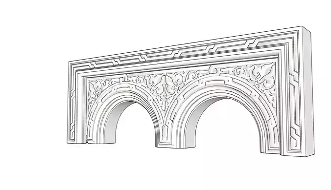 indian jodhpuri stone chatri 3d model  3D model